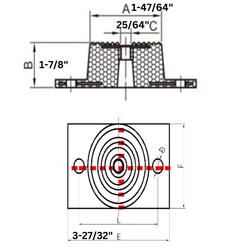 Neoprene Isolation Mounts - Max Load 264 lbs