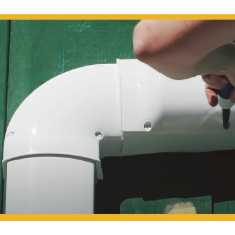 Codo de 90°/Vertical - Ancho: 4-5/8" x Alto: 3-1/4" x Largo: 5-5/16"