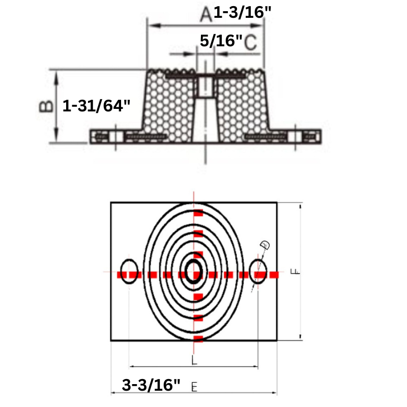 NEOPRENE ISOLATION MOUNTS Max Load 132lbs Smart Electric US