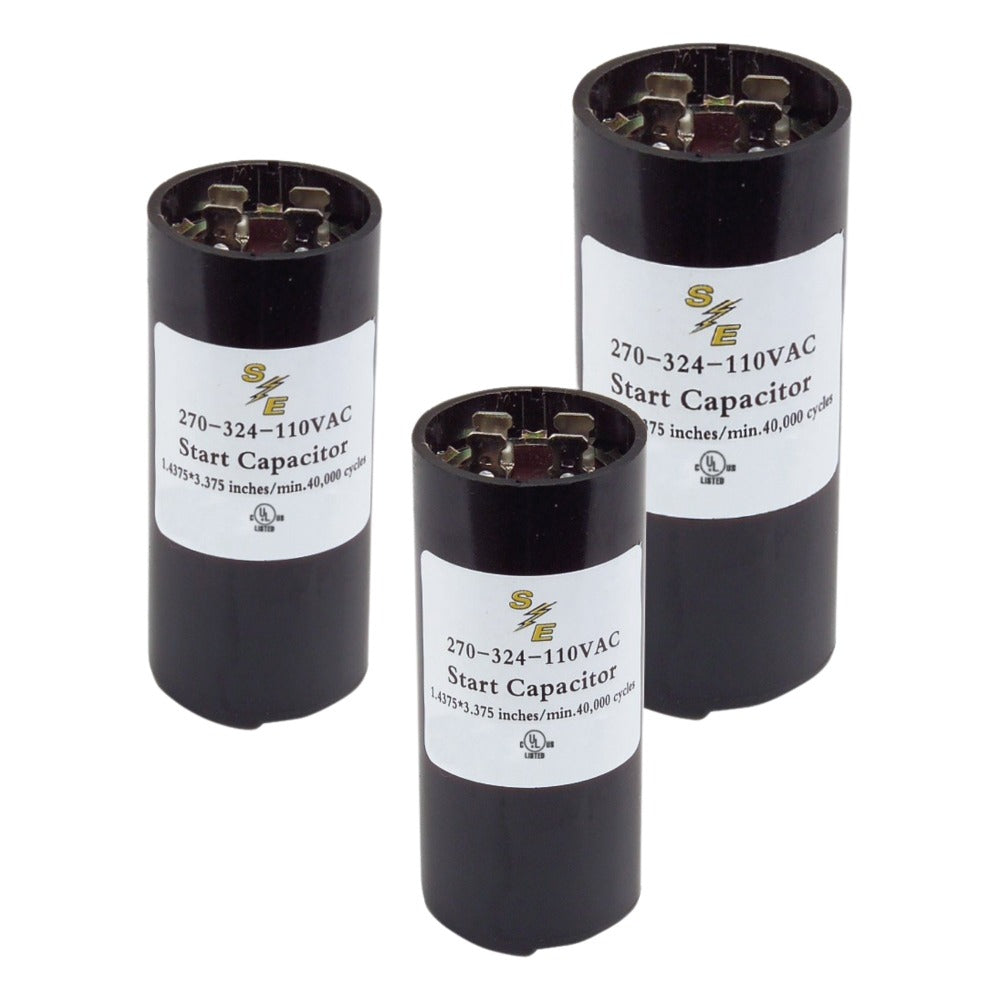Condensador de arranque redondo de baquelita de 189-227 µF y 110 V