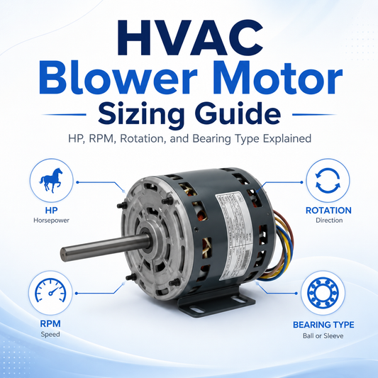 HVAC Blower Motor Sizing Guide: HP, RPM, Rotation, and Bearing Type Explained
