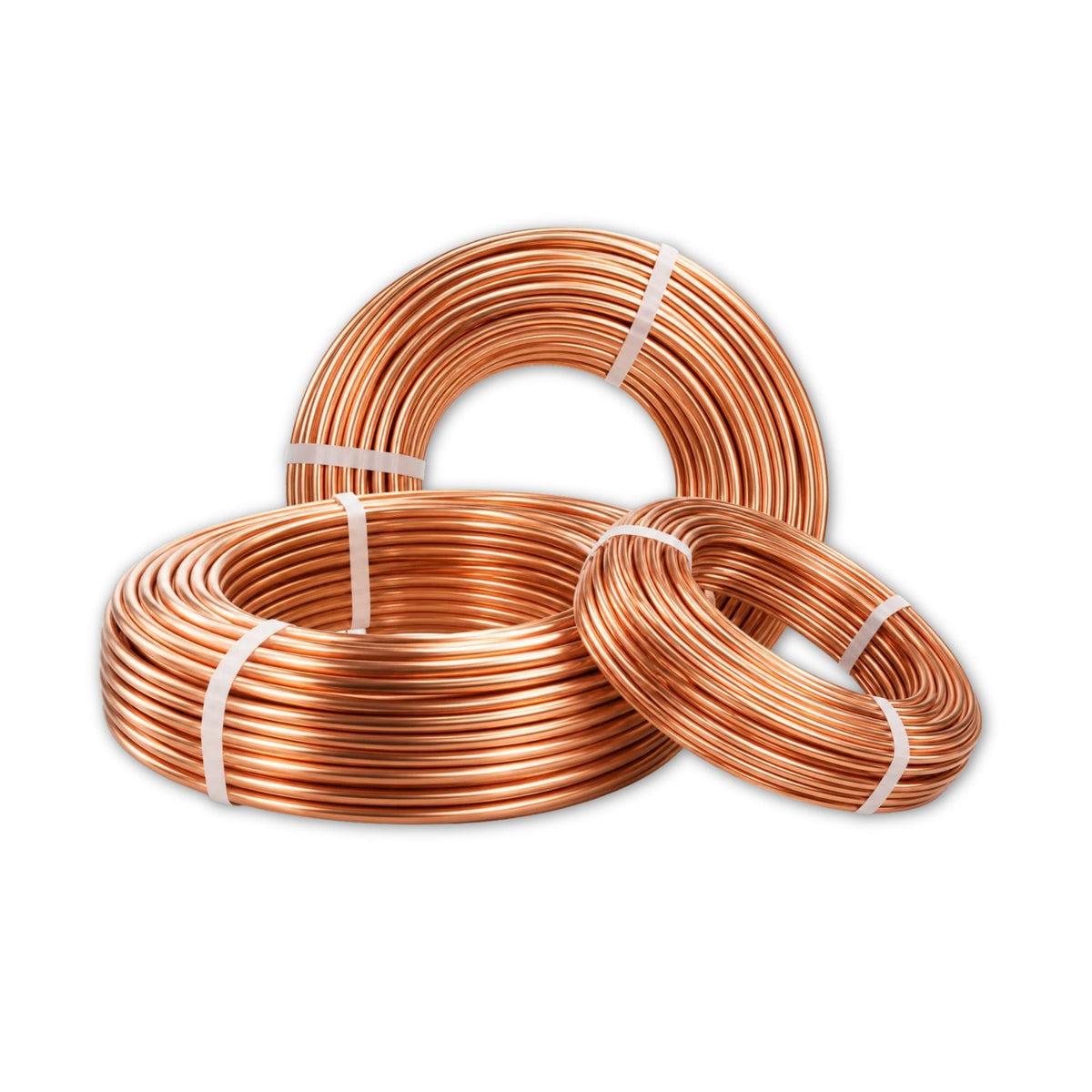Refrigeration copper tubing coils in various diameters, designed for HVAC and refrigeration applications. Smart Tubes copper coil collection.