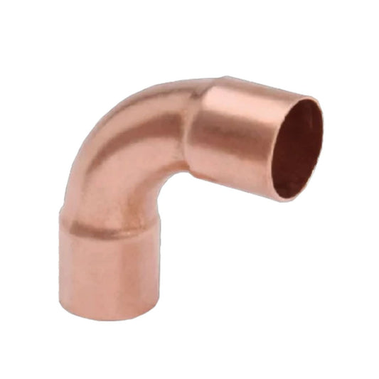 1 1/8 inch 90-degree short-radius copper elbow with copper-to-copper C x C connections.