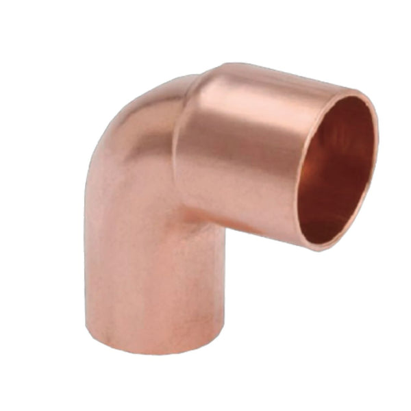 3/4 inch 90-degree short-radius copper elbow with FTG x C connections for copper tubing.