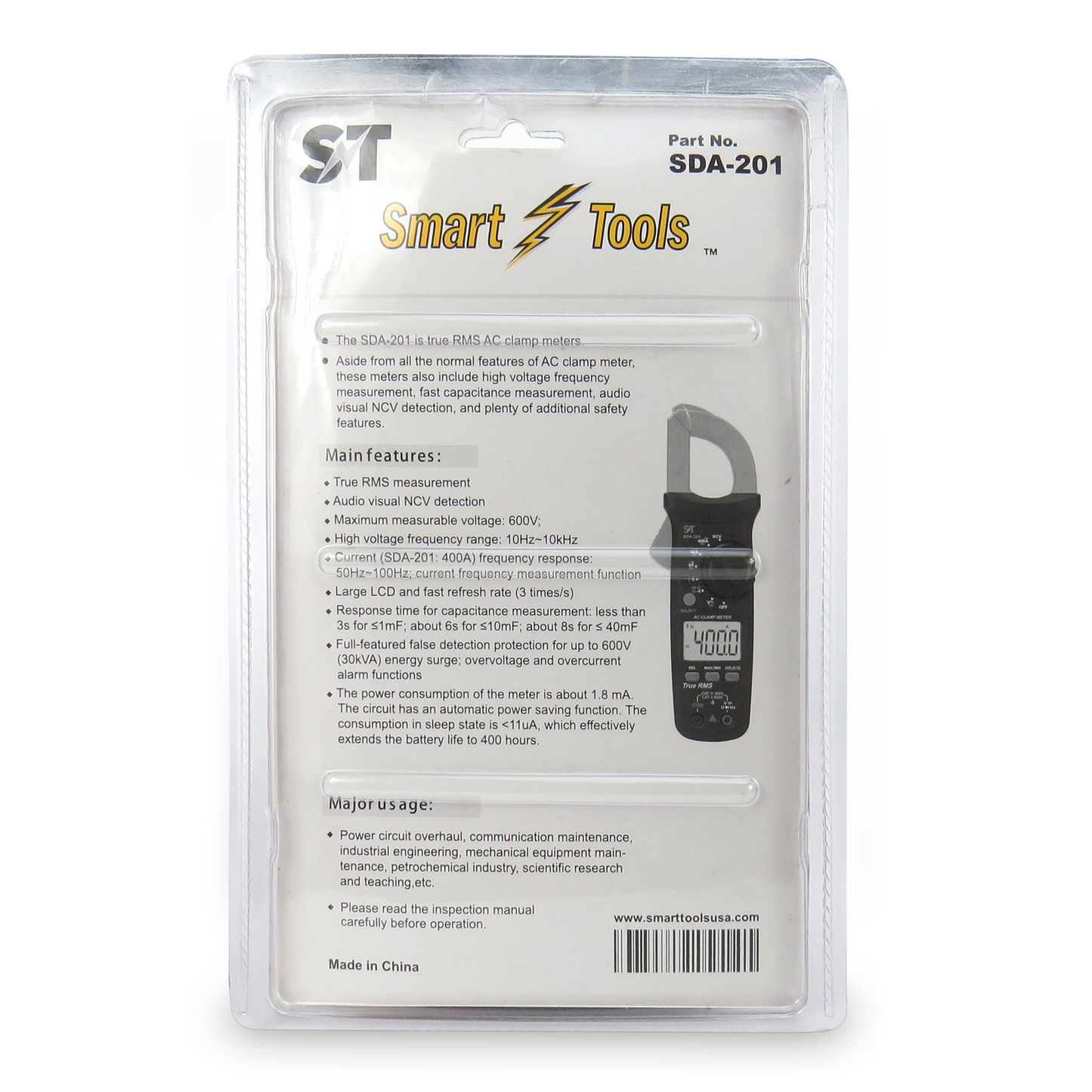 Digital AC Clamp Meter AC 2A-200A/20A-400A