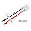 Smart Electric SECM-C motor programmer 24 VAC power connection with red and black leads, fork terminals, and D1/D2 connector.