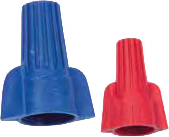 Conector de cable roscado azul de 14-6 W y 600 V con tapa de ala