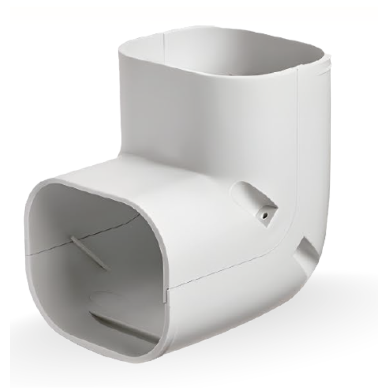 Codo de 90°/Vertical - Ancho: 4-5/8" x Alto: 3-1/4" x Largo: 5-5/16" 