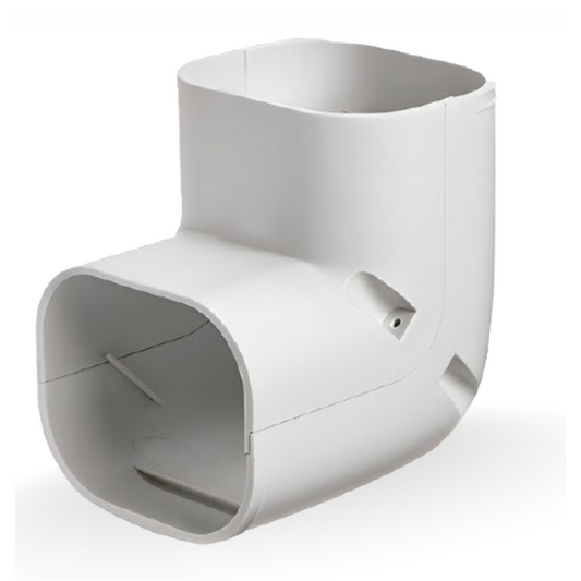 90° Elbow/Vertical - W:3-1/4" x H:2-11/16" x L:4-7/8"