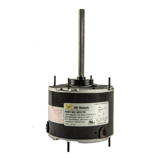 Vertical Condenser Multi-Horsepower Motor – 1075 RPM, Hi-Temp 70°C, 1/4HP, 208/230V