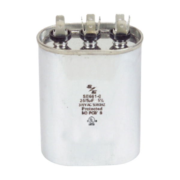 60+5 μF mfd. 370V OVAL DUAL  CAPACITOR